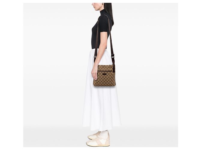 Borsa a tracolla Gucci GG Canvas beige - vista 9