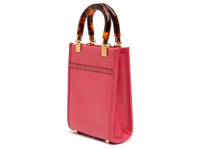 Mini borsa shopper Sunshine in pelle rosa Fendi - vista 2