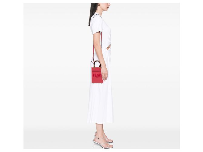 Mini borsa shopper Sunshine in pelle rosa Fendi - vista 9
