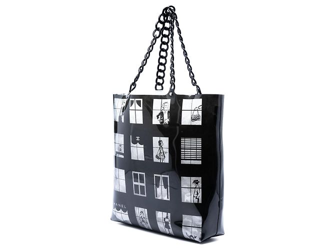Tote Coco Window in vinile nero Chanel - vista 2