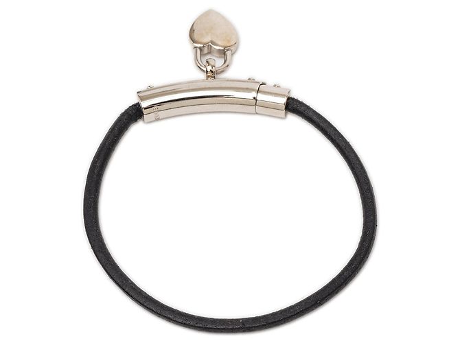 Schwarzes Hermès Cadena Heart Lederarmband - Ansicht 3