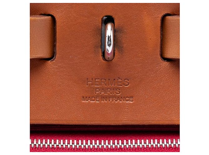 Borsa Hermès Toile Herbag Zip 39 rossa Rosso - vista 5