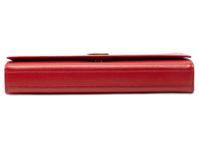 Clutch Monogram Cassandre in Grain de Poudre rosso Saint Laurent - vista 3