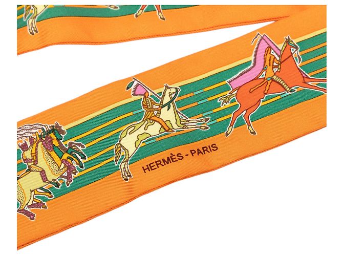 Hermès Seidentuch Orange Pani La Shar Pawnee Twilly - Ansicht 2