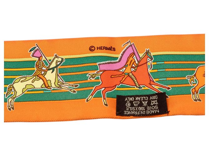 Hermès Seidentuch Orange Pani La Shar Pawnee Twilly - Ansicht 3