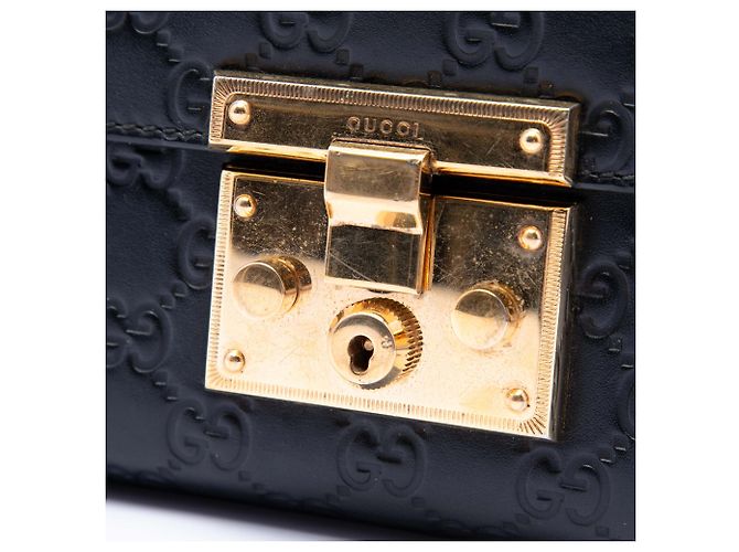 Borsa a tracolla Gucci Small Guccissima Padlock nera Nero - vista 6