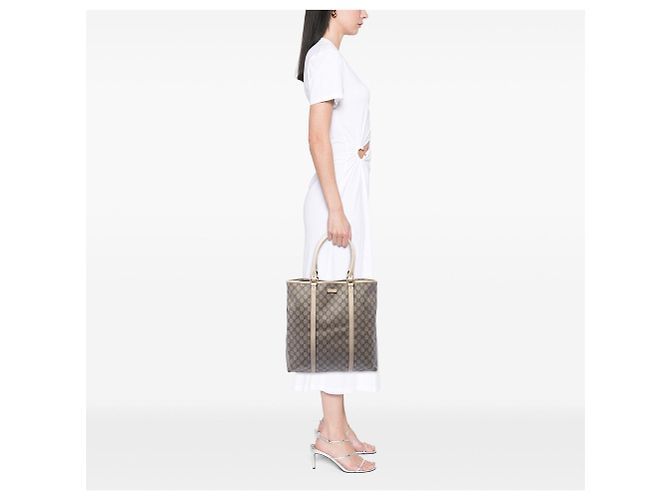 Tote verticale Gucci GG Supreme beige - vista 7