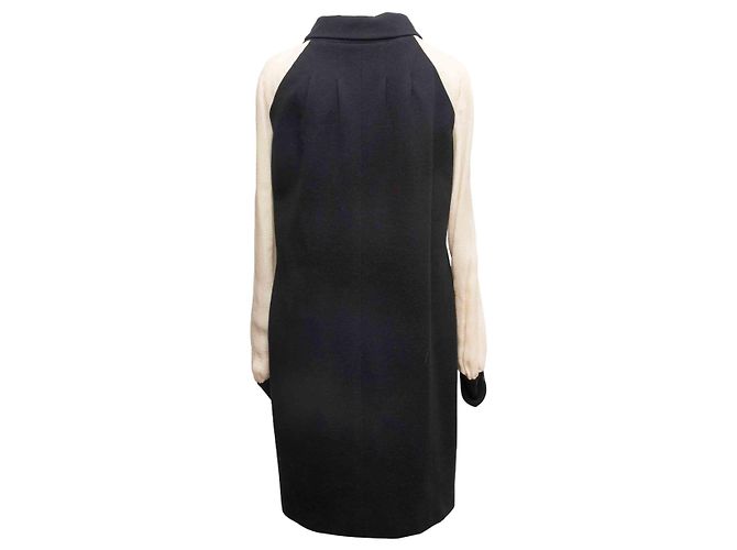 Abito a maniche lunghe in cotone e seta Chanel bianco e nero Taglia FR 44 - vista 4