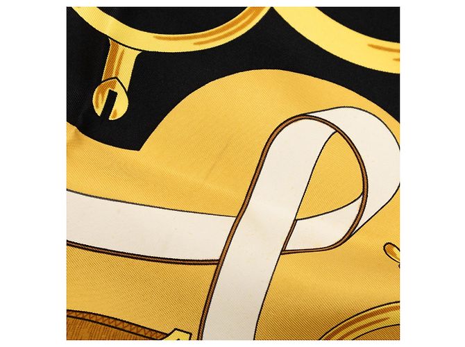 Schal aus Seide Hermès Eperon D Or schwarz 90 - Ansicht 6