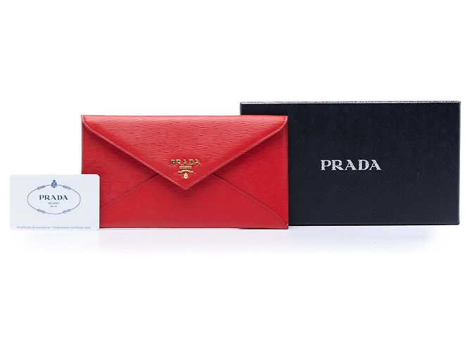 Red Prada Vitello Move Envelope Clutch - view 7