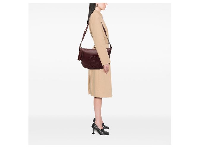 Borsa a tracolla Gucci Soho in pelle rossa misura Medium Rosso - vista 7