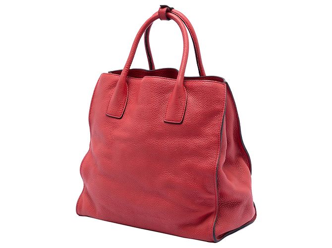 Borsa Tote Convertibile Aperta Prada Vitello Daino rossa Rosso - vista 2