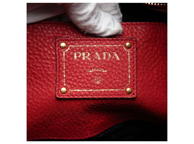 Borsa Tote Convertibile Aperta Prada Vitello Daino rossa Rosso - vista 5