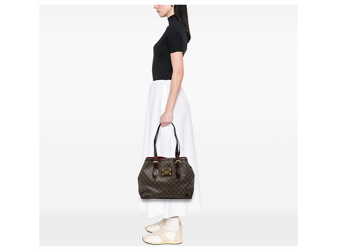 Borsa Tote Louis Vuitton Damier Ebene Hampstead MM marrone - vista 7