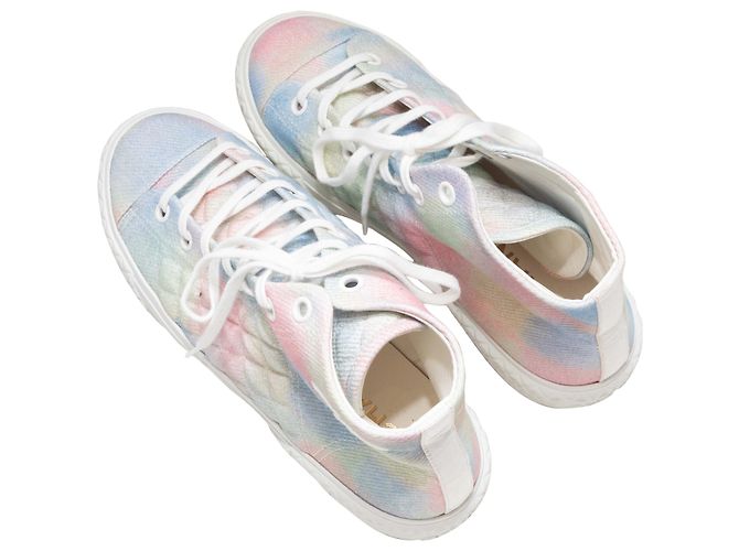 Chanel Cruise 2022 Tie-Dye High-Top Sneaker Weiß & Bunt Größe 40 - Ansicht 3