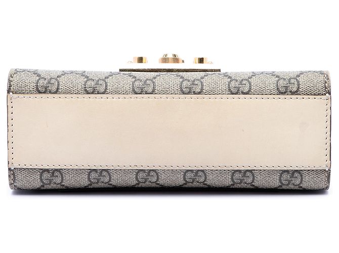 Padlock Borsa a tracolla Gucci Small GG Supreme con lucchetto beige - vista 3
