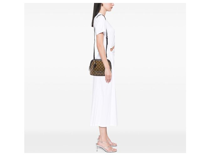 Borsa Gucci Mini GG Crystal Dome beige - vista 6