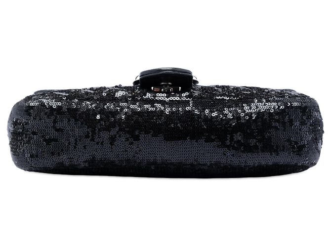 Borsa a tracolla Gucci Medium GG Marmont Matelasse in paillettes e pelle nera Nero - vista 3