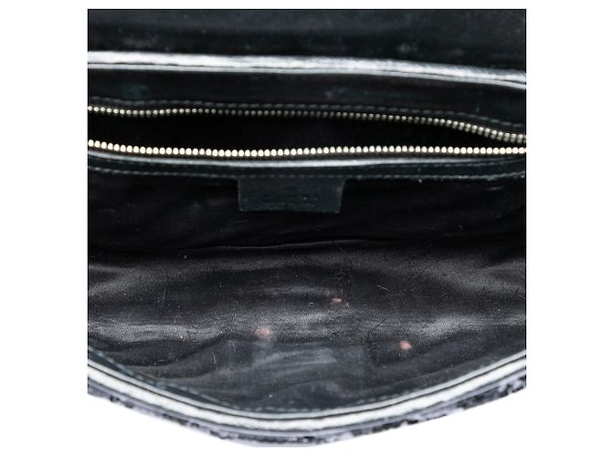 Borsa a tracolla Gucci Medium GG Marmont Matelasse in paillettes e pelle nera Nero - vista 4