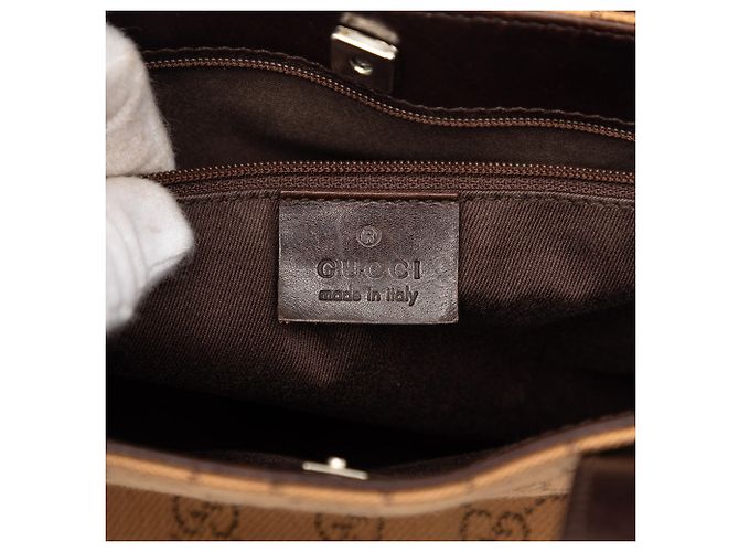 Bolsa de mão Gucci GG em denim marrom - vista 5