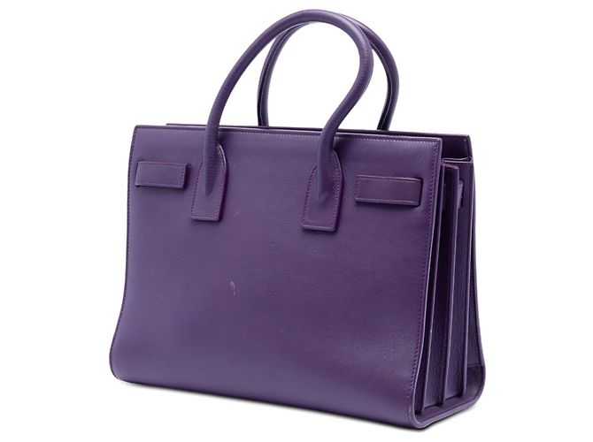 Borsa Baby Leather Sac De Jour viola Saint Laurent Porpora - vista 2