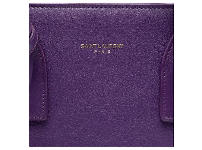 Borsa Baby Leather Sac De Jour viola Saint Laurent Porpora - vista 5