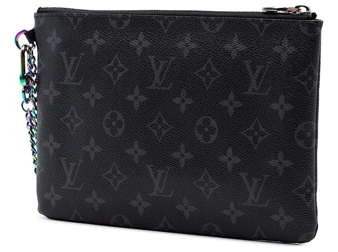 Clutch iPad Louis Vuitton Monogram Eclipse Flash Fragment nera Nero - vista 2