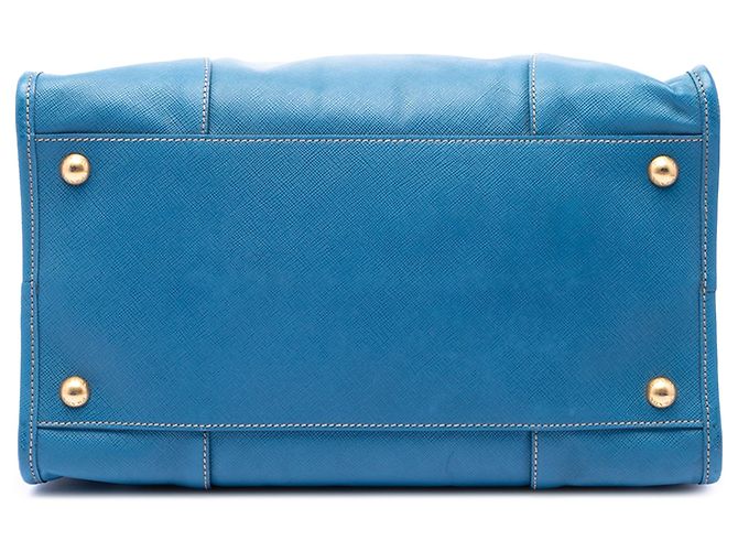 Borsa Tote di Lusso Saffiano blu Prada - vista 3