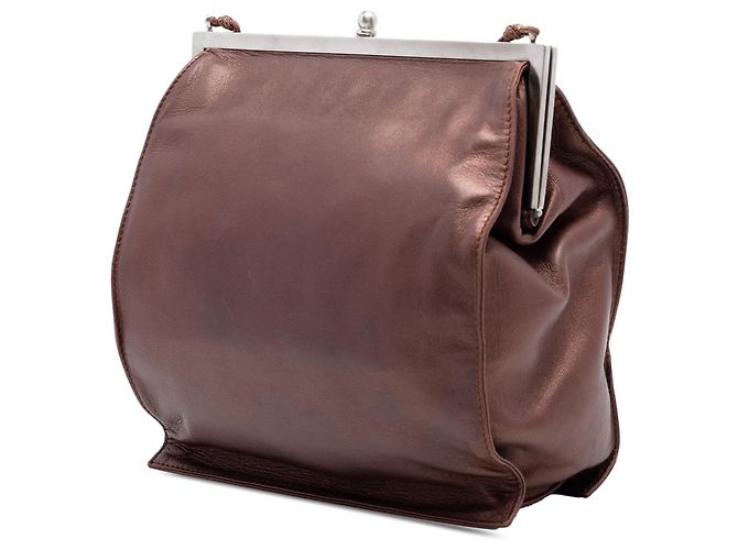 Borsa a tracolla Prada Metallic Nappa con struttura marrone - vista 2