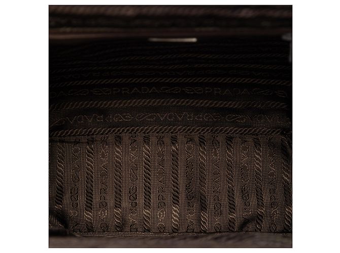 Borsa a tracolla Prada Metallic Nappa con struttura marrone - vista 4