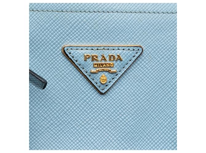 Borsa Double Saffiano Large blu Prada - vista 5