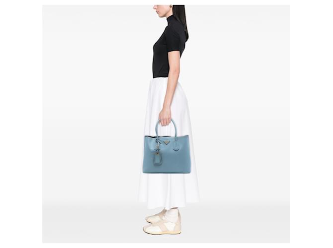 Borsa Double Saffiano Large blu Prada - vista 6