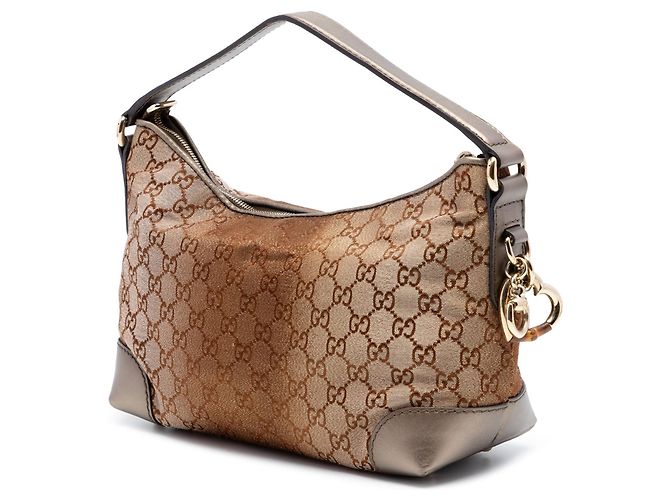 Borsa Gucci GG Lurex Heart Bit marrone - vista 2