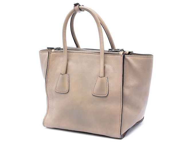 Borsa Prada Small Glace Calf Twin Pocket Beige - vista 2