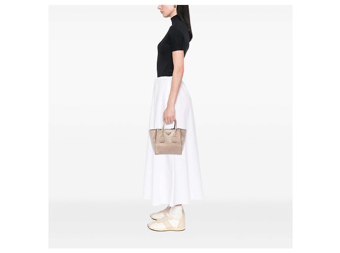 Borsa Prada Small Glace Calf Twin Pocket Beige - vista 6