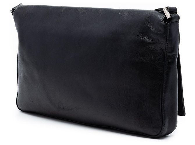Borsa a tracolla Fendi in pelle di vitello FF nera Nero - vista 2