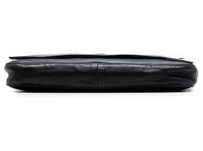Borsa a tracolla Fendi in pelle di vitello FF nera Nero - vista 3