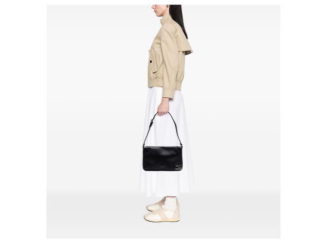 Borsa a tracolla Fendi in pelle di vitello FF nera Nero - vista 6