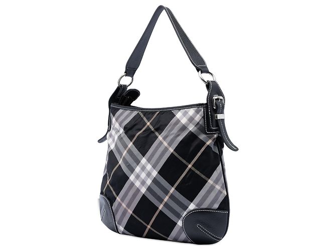Borsa hobo in tela Burberry Supernova Check nera Nero - vista 2