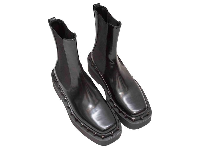 Valentino Garavani Schwarze Valentino Rockstud-Besatz Ankle Boots Größe 37 - Ansicht 2