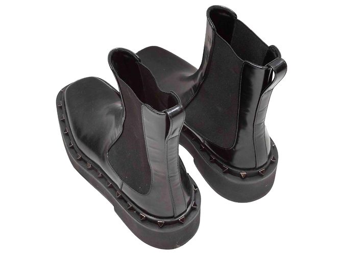 Valentino Garavani Schwarze Valentino Rockstud-Besatz Ankle Boots Größe 37 - Ansicht 3