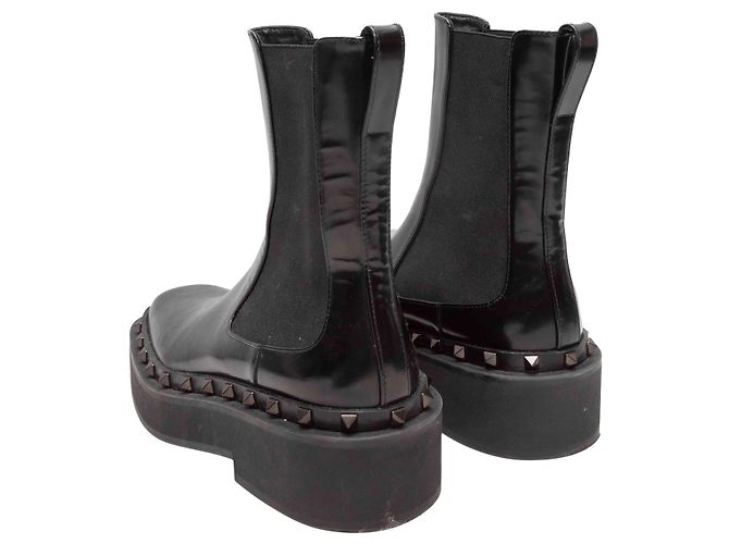 Valentino Garavani Schwarze Valentino Rockstud-Besatz Ankle Boots Größe 37 - Ansicht 4