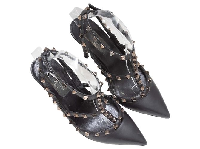 Valentino Garavani Décolleté Valentino Rockstud a punta neri Taglia 37 Nero - vista 2