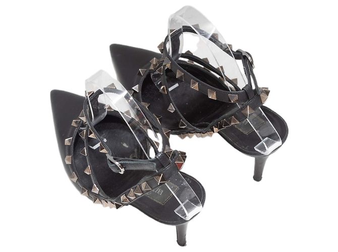 Valentino Garavani Décolleté Valentino Rockstud a punta neri Taglia 37 Nero - vista 3