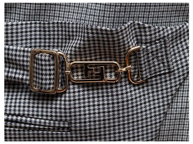 Abito a maniche lunghe Fendi Houndstooth bianco e nero Taglia IT 40 - vista 8