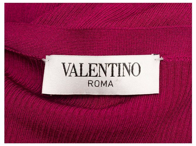 Valentino Garavani Himbeerfarbener Seiden-Cardigan von Valentino Größe IT 40 Pink - Ansicht 4