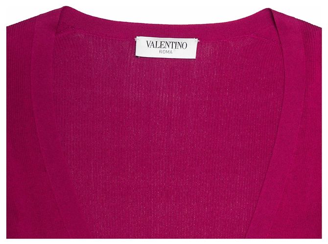 Valentino Garavani Himbeerfarbener Seiden-Cardigan von Valentino Größe IT 40 Pink - Ansicht 6