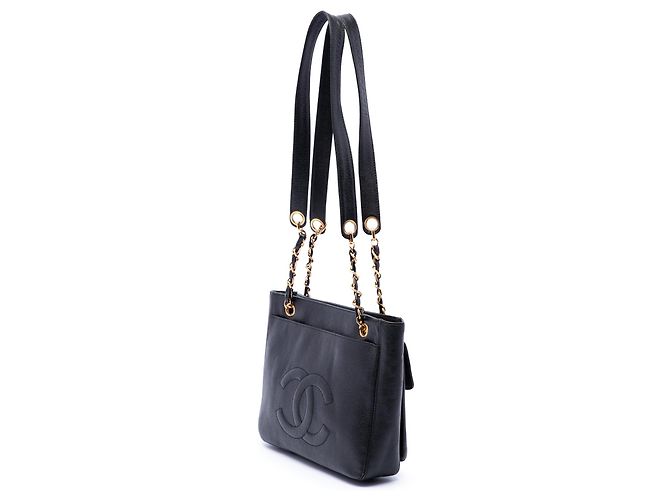 Borsa a tracolla Chanel CC Caviar nera con tasca frontale Nero - vista 2