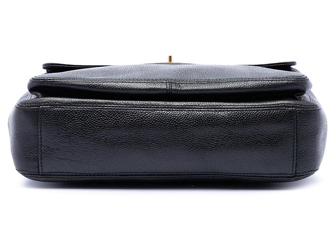 Borsa a tracolla Chanel CC Caviar nera con tasca frontale Nero - vista 3