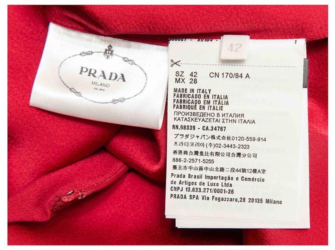 Ärmelloses rotes Prada Kleid mit Strassbesatz Größe IT 42 - Ansicht 6